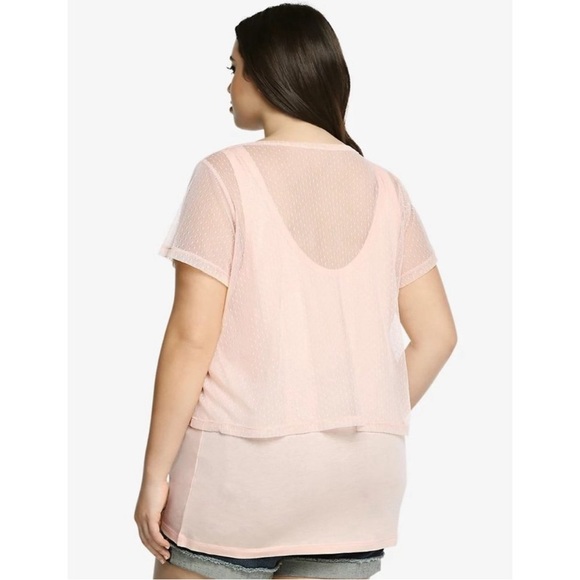 Torrid Sheer Pink Blouse - Picture 6 of 10